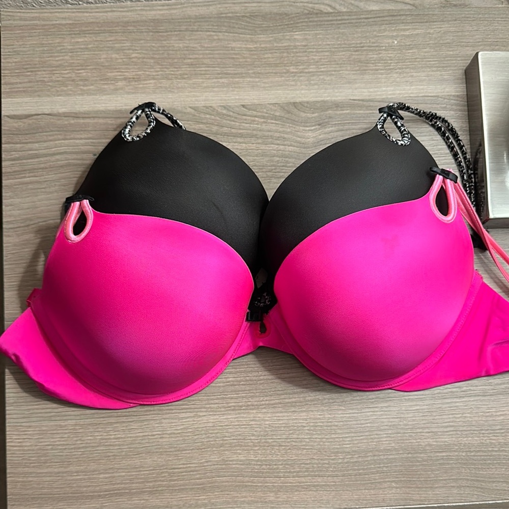 Pink and Black Women's Bra